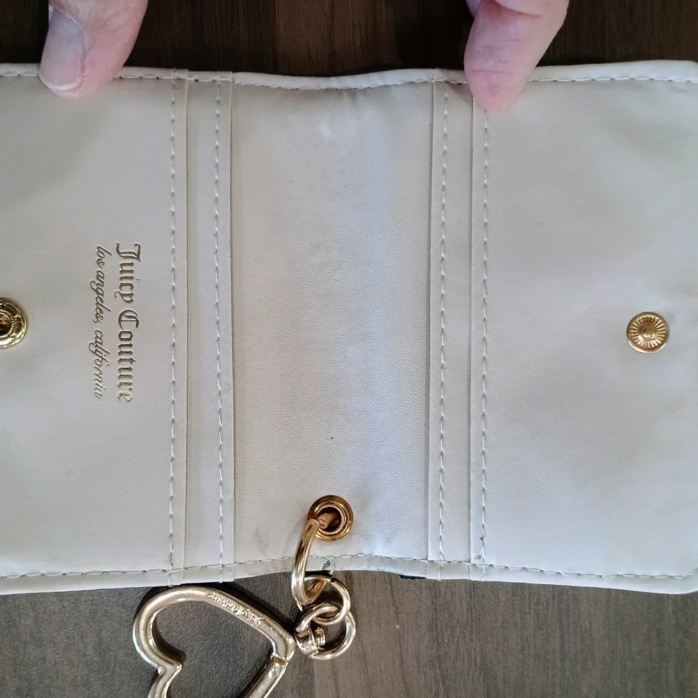 Juicy Couture Black Leather Card Case with Gold Logo